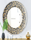 Golden Leopard Fur - Modern Round or Oval Wall Mirror - Wave
