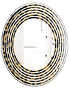 Golden Leopard Fur - Modern Round or Oval Wall Mirror - Wave