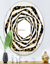 Golden Leopard Fur - Modern Round or Oval Wall Mirror - Whirl