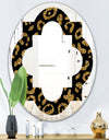 Golden Leopard Fur - Modern Round or Oval Wall Mirror - Quatrefoil