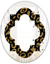 Golden Leopard Fur - Modern Round or Oval Wall Mirror - Quatrefoil