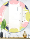 Retro Pastel Circular Pattern I - Modern Round or Oval Wall Mirror - Triple C