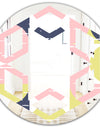 Retro Pastel Circular Pattern I - Modern Round or Oval Wall Mirror - Hexagon Star