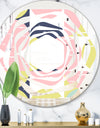 Retro Pastel Circular Pattern I - Modern Round or Oval Wall Mirror - Whirl