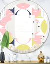 Retro Pastel Circular Pattern I - Modern Round or Oval Wall Mirror - Quatrefoil