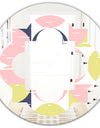 Retro Pastel Circular Pattern I - Modern Round or Oval Wall Mirror - Quatrefoil