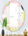 Retro Pastel Circular Pattern I - Modern Round or Oval Wall Mirror - Triple C
