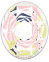 Retro Pastel Circular Pattern I - Modern Round or Oval Wall Mirror - Whirl