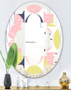 Retro Pastel Circular Pattern I - Modern Round or Oval Wall Mirror - Quatrefoil