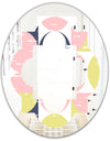 Retro Pastel Circular Pattern I - Modern Round or Oval Wall Mirror - Quatrefoil