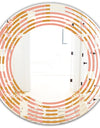 Pink Retro Abstract Design - Modern Round or Oval Wall Mirror - Wave