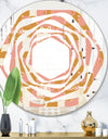 Pink Retro Abstract Design - Modern Round or Oval Wall Mirror - Whirl
