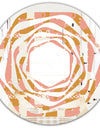 Pink Retro Abstract Design - Modern Round or Oval Wall Mirror - Whirl