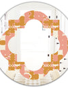 Pink Retro Abstract Design - Modern Round or Oval Wall Mirror - Quatrefoil