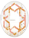 Pink Retro Abstract Design - Modern Round or Oval Wall Mirror - Hexagon Star