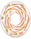 Pink Retro Abstract Design - Modern Round or Oval Wall Mirror - Whirl