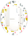 Retro Abstract Design XVI - Modern Round or Oval Wall Mirror - Triple C
