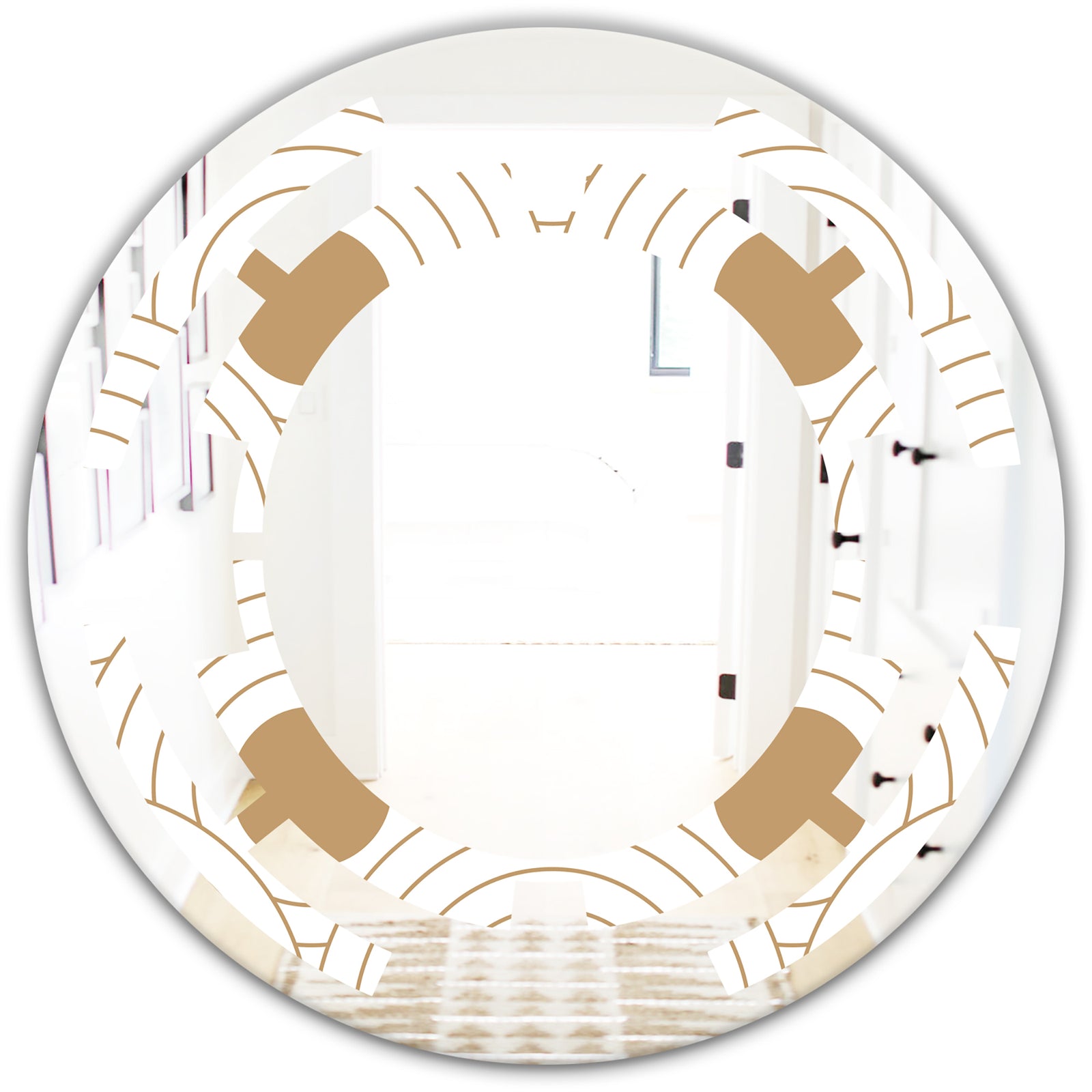 Circular Retro Design - Modern Round or Oval Wall Mirror - Space