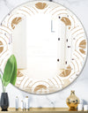 Circular Retro Design - Modern Round or Oval Wall Mirror - Leaves