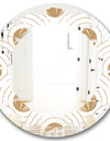 Circular Retro Design - Modern Round or Oval Wall Mirror - Leaves