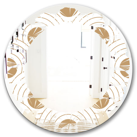 Circular Retro Design - Modern Round or Oval Wall Mirror - Leaves