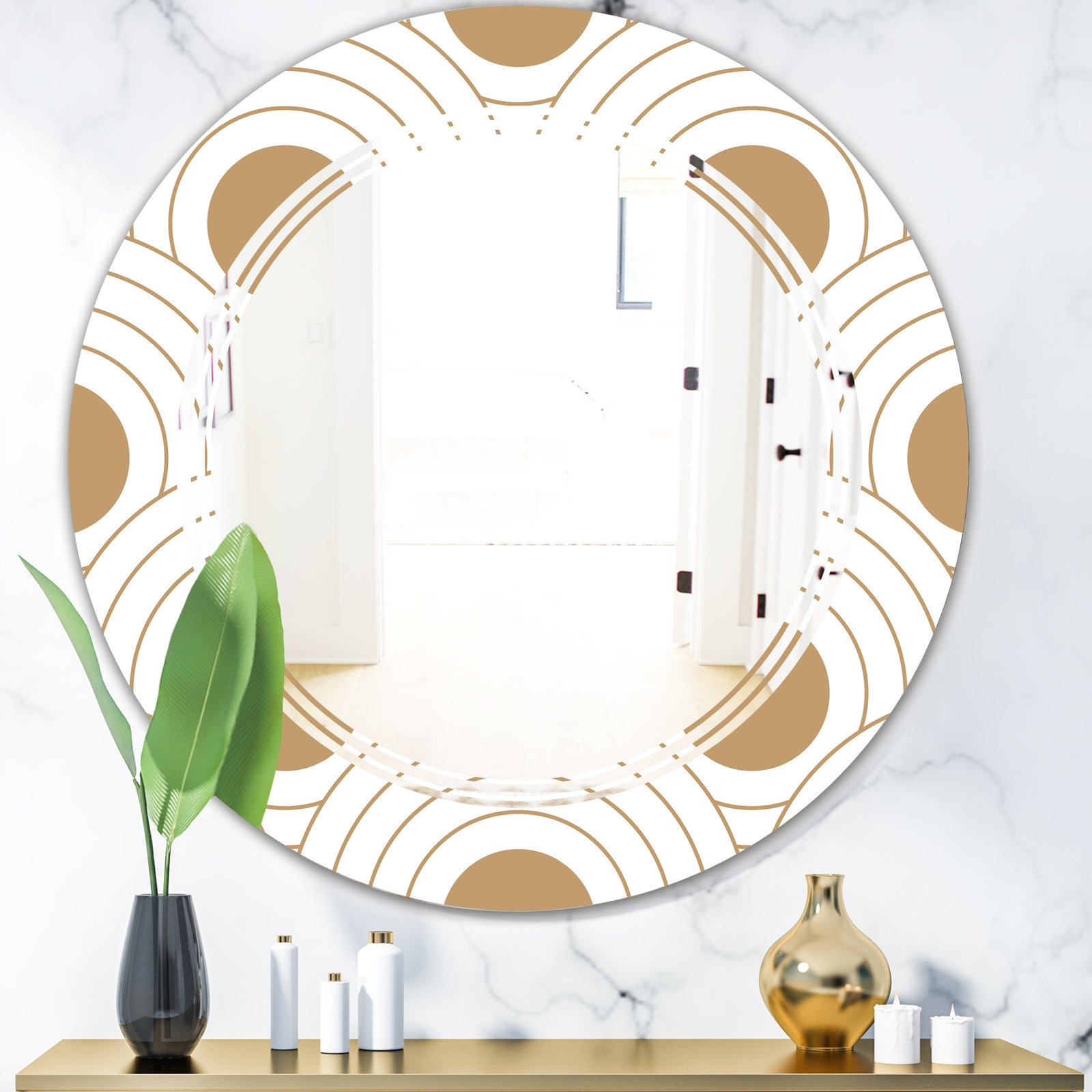 Circular Retro Design - Modern Round or Oval Wall Mirror - Triple C