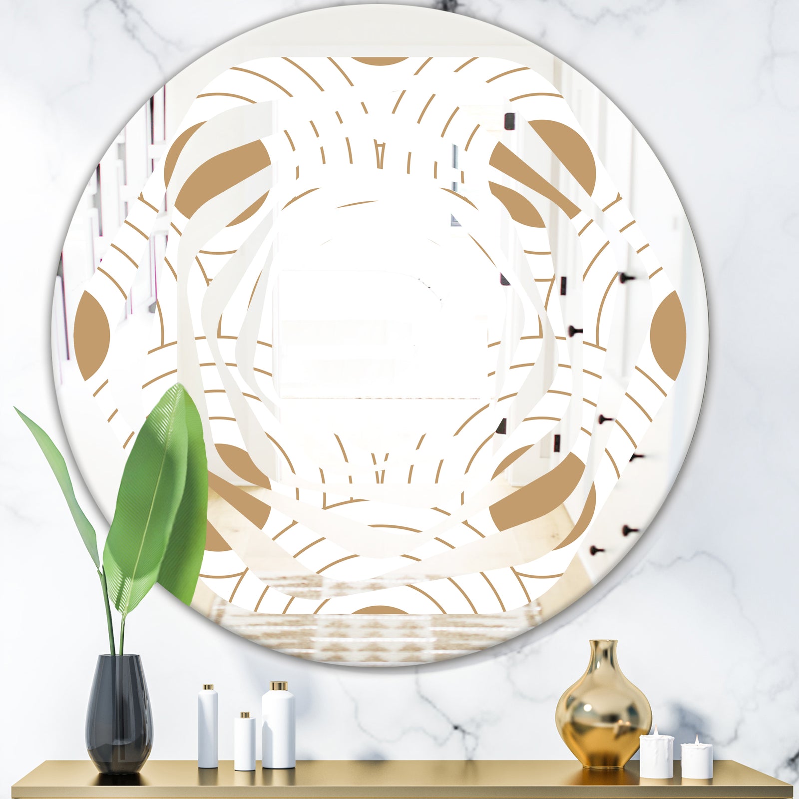 Circular Retro Design - Modern Round or Oval Wall Mirror - Whirl