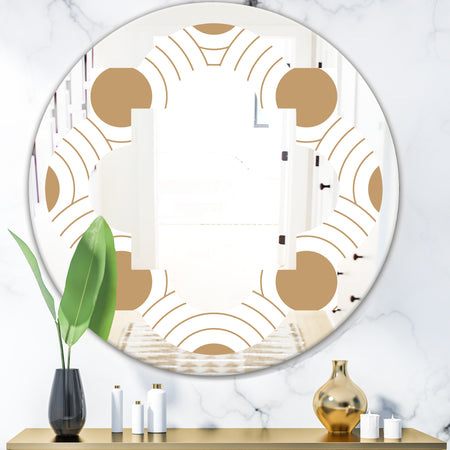 Circular Retro Design - Modern Round or Oval Wall Mirror - Quatrefoil