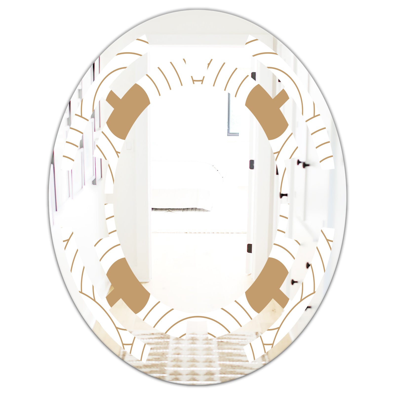 Circular Retro Design - Modern Round or Oval Wall Mirror - Space
