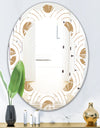Circular Retro Design - Modern Round or Oval Wall Mirror - Leaves
