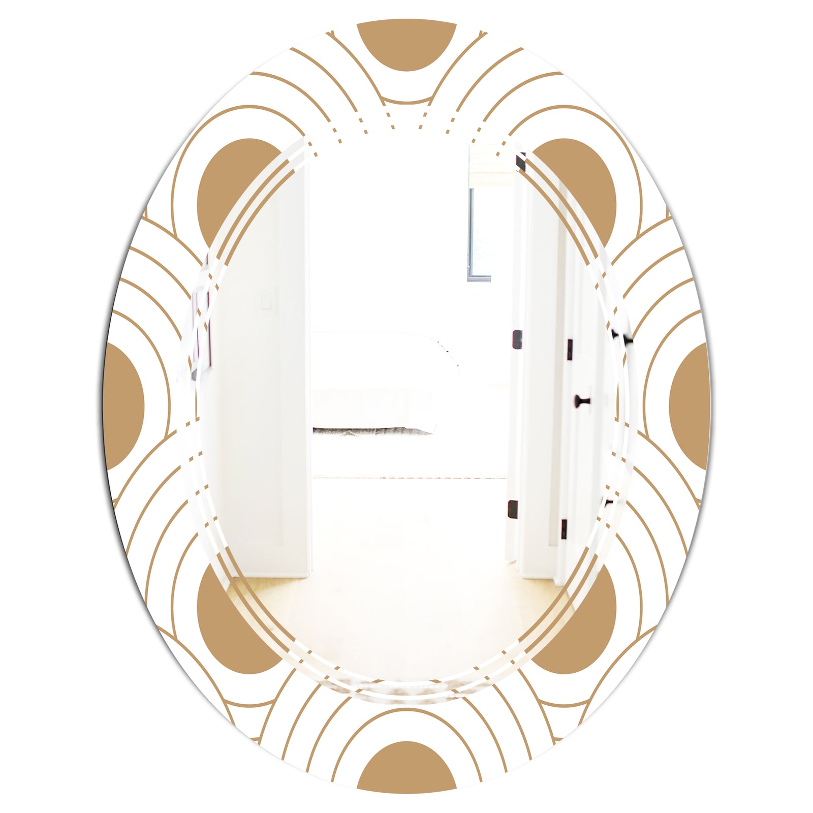 Circular Retro Design - Modern Round or Oval Wall Mirror - Triple C