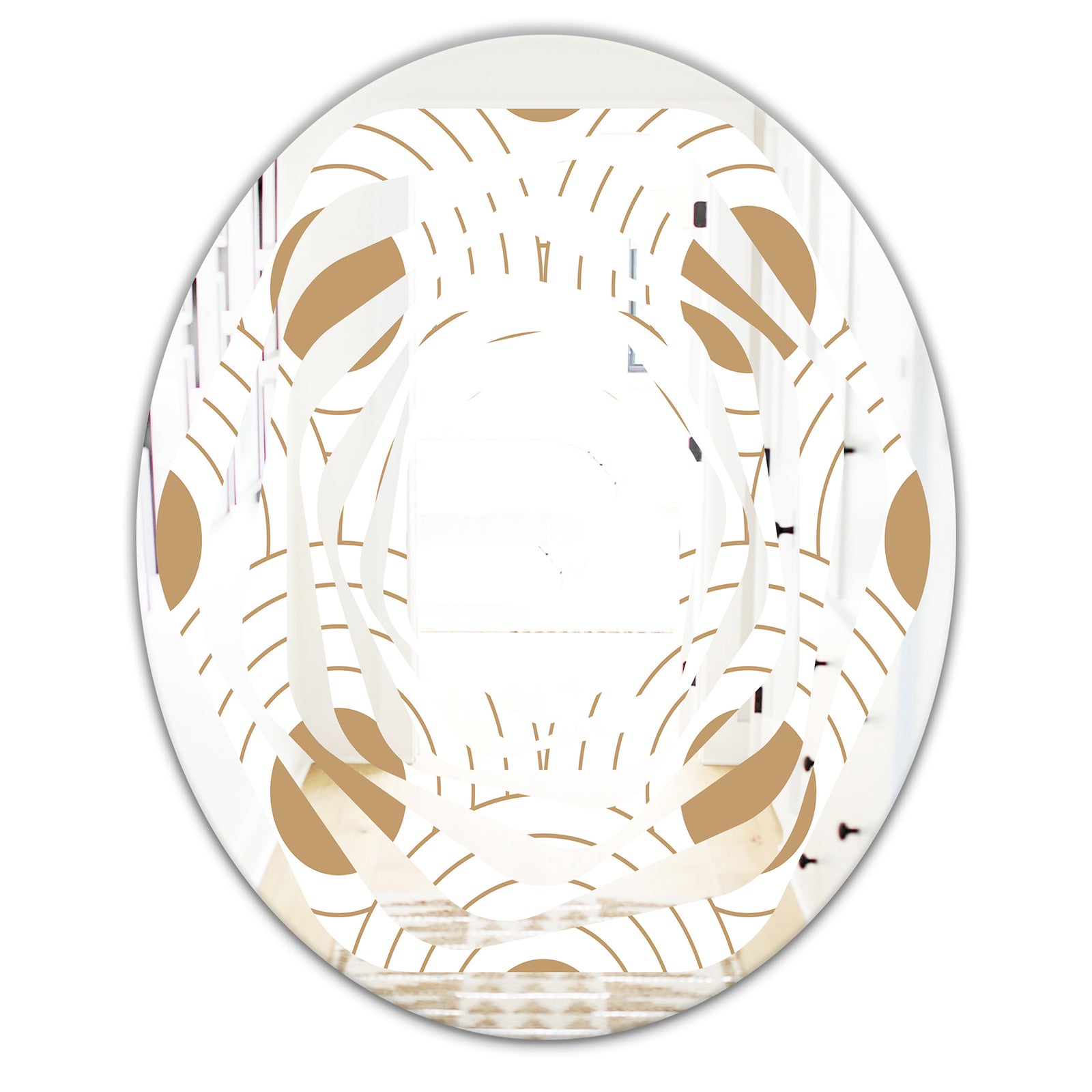 Circular Retro Design - Modern Round or Oval Wall Mirror - Whirl
