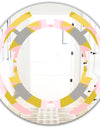 Retro Pastel Circular Pattern IV - Modern Round or Oval Wall Mirror - Space