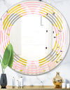 Retro Pastel Circular Pattern IV - Modern Round or Oval Wall Mirror - Wave