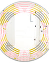 Retro Pastel Circular Pattern IV - Modern Round or Oval Wall Mirror - Wave