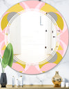 Retro Pastel Circular Pattern IV - Modern Round or Oval Wall Mirror - Triple C