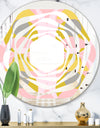 Retro Pastel Circular Pattern IV - Modern Round or Oval Wall Mirror - Whirl