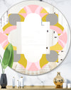 Retro Pastel Circular Pattern IV - Modern Round or Oval Wall Mirror - Quatrefoil