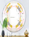 Retro Pastel Circular Pattern IV - Modern Round or Oval Wall Mirror - Space