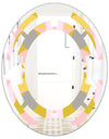 Retro Pastel Circular Pattern IV - Modern Round or Oval Wall Mirror - Space