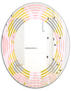 Retro Pastel Circular Pattern IV - Modern Round or Oval Wall Mirror - Wave