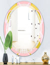 Retro Pastel Circular Pattern IV - Modern Round or Oval Wall Mirror - Triple C
