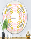Retro Pastel Circular Pattern IV - Modern Round or Oval Wall Mirror - Whirl