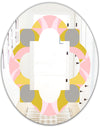 Retro Pastel Circular Pattern IV - Modern Round or Oval Wall Mirror - Quatrefoil