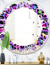Leopard Fur Safari VIII - Modern Round or Oval Wall Mirror - Leaves