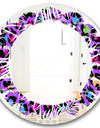 Leopard Fur Safari VIII - Modern Round or Oval Wall Mirror - Leaves