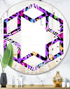 Leopard Fur Safari VIII - Modern Round or Oval Wall Mirror - Hexagon Star
