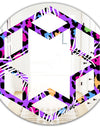 Leopard Fur Safari VIII - Modern Round or Oval Wall Mirror - Hexagon Star