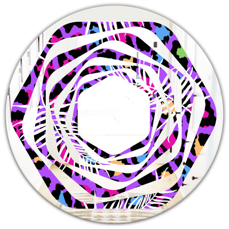 Leopard Fur Safari VIII - Modern Round or Oval Wall Mirror - Whirl