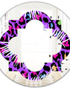 Leopard Fur Safari VIII - Modern Round or Oval Wall Mirror - Quatrefoil